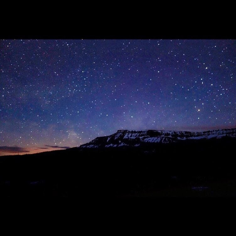Night sky over Yampa, Colorado mountains. 