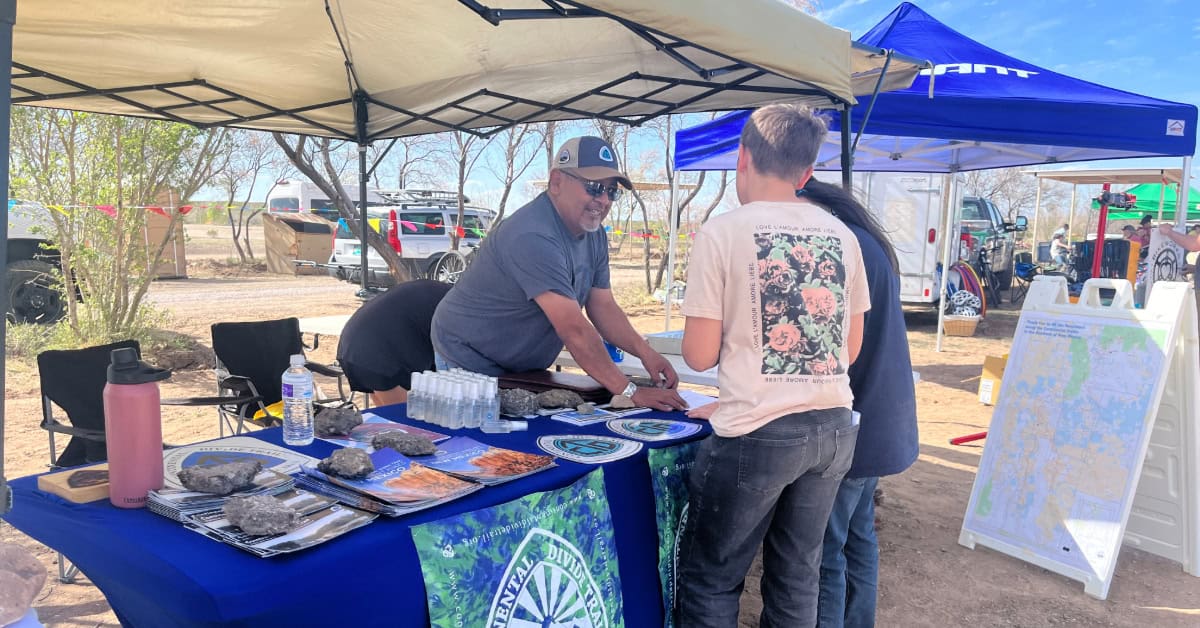 CDTC NM Rep talking to folks at his booth at Let's Get Outside Hidalgo event