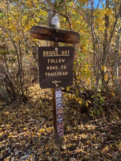 Bridge Out Sign Elk Creek Routt Nf