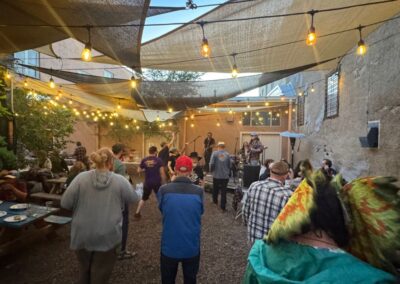 Friday Night Fiesta (carol And Some Pieces Of Her Pie Are Visible On The Table On The Left Where She's Shared It With Others) While The Band Plays