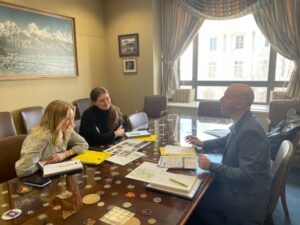 CDTC staff sitting at a table meeting with members of Wyoming Senator John Barrasso’s team. 