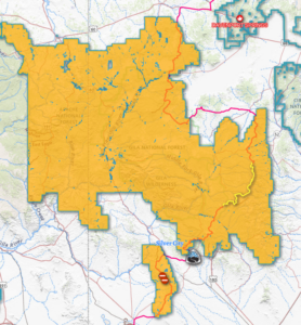 Gila NF Fire restrictions map