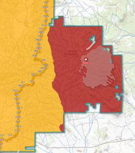 Bear Fire Closure map